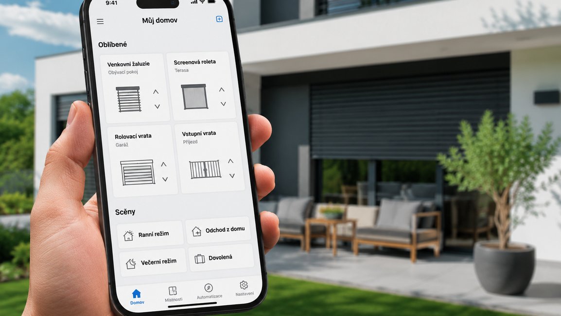 Mějte svůj domov pod kontrolou díky mobilní aplikaci. Zjistěte výhody chytrého ovládání žaluzií, rolet a vrat – od úspor za energie až po simulaci přítomnosti během dovolené.