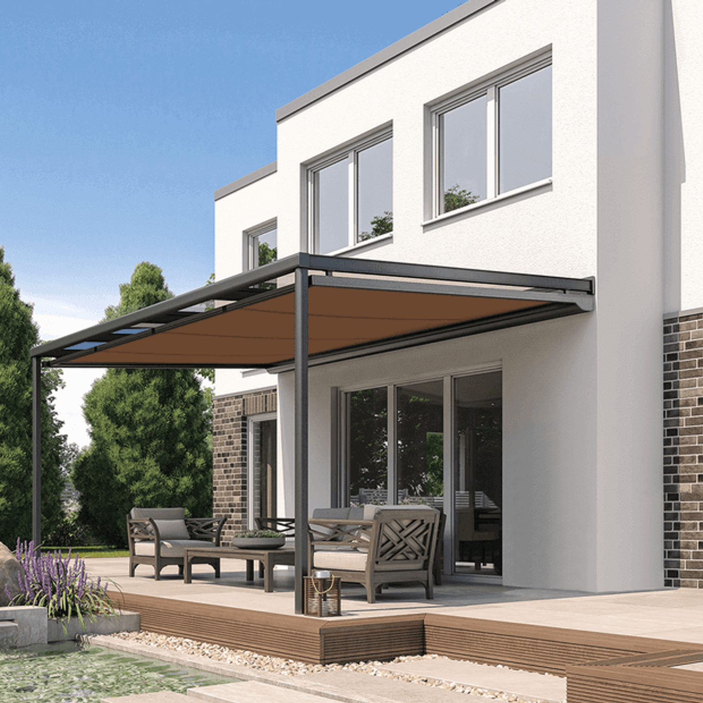 Markýza pod zasklení s posezením