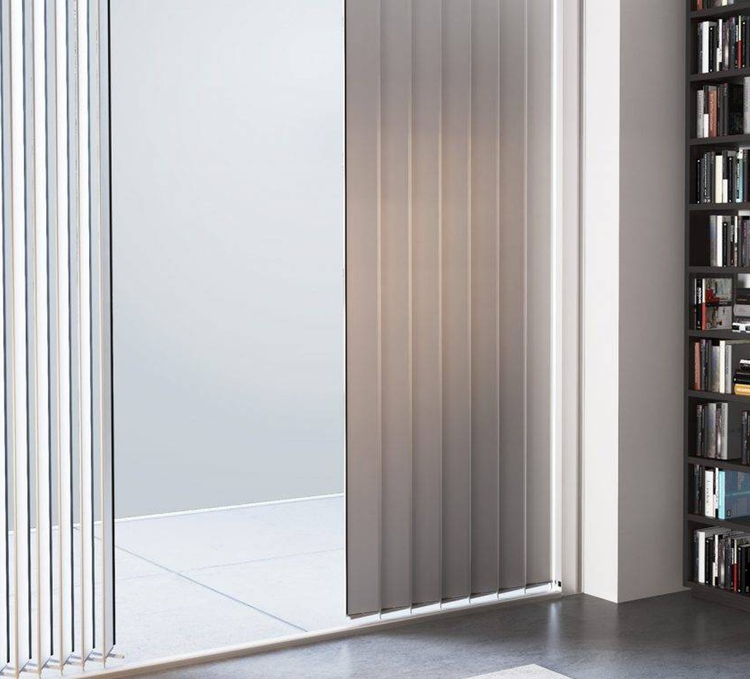 Horizontální slunolamy v pracovně