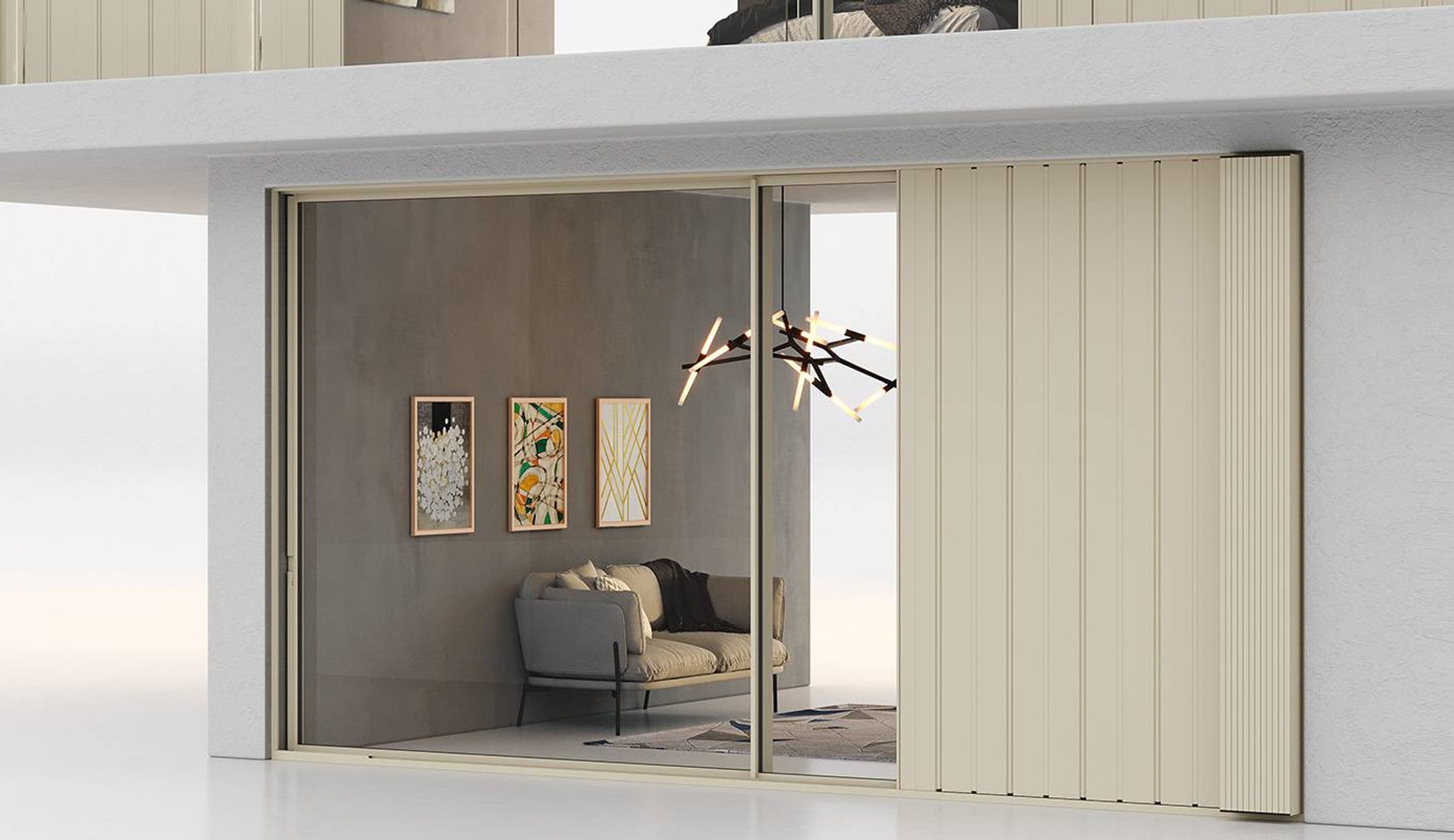 Slunolamy Skuro Sikuro u oken moderního domu